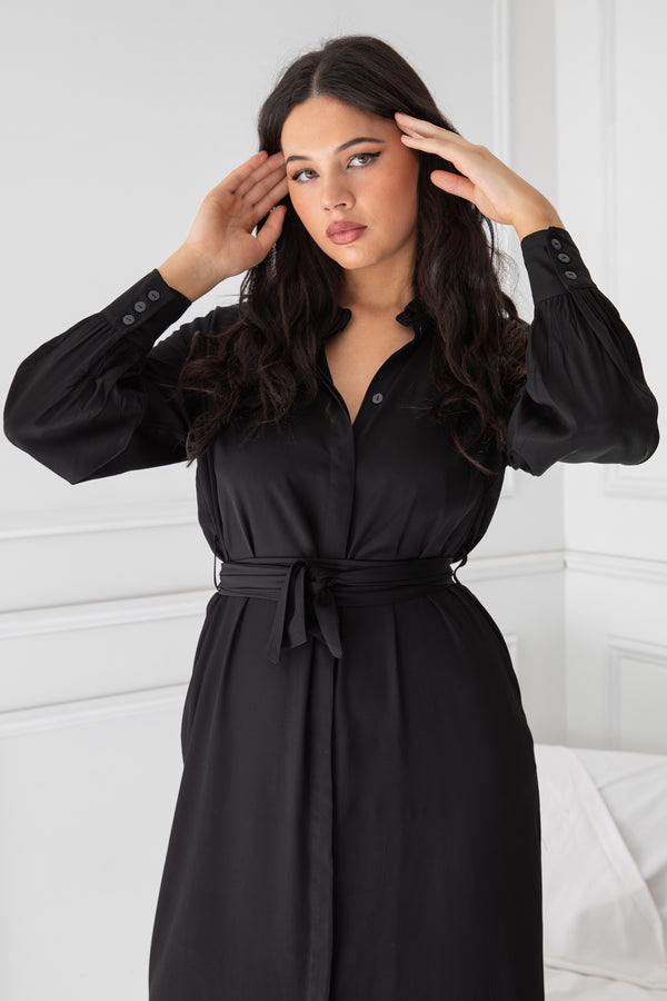 LA RENTA SHIRT DRESS | BLACK