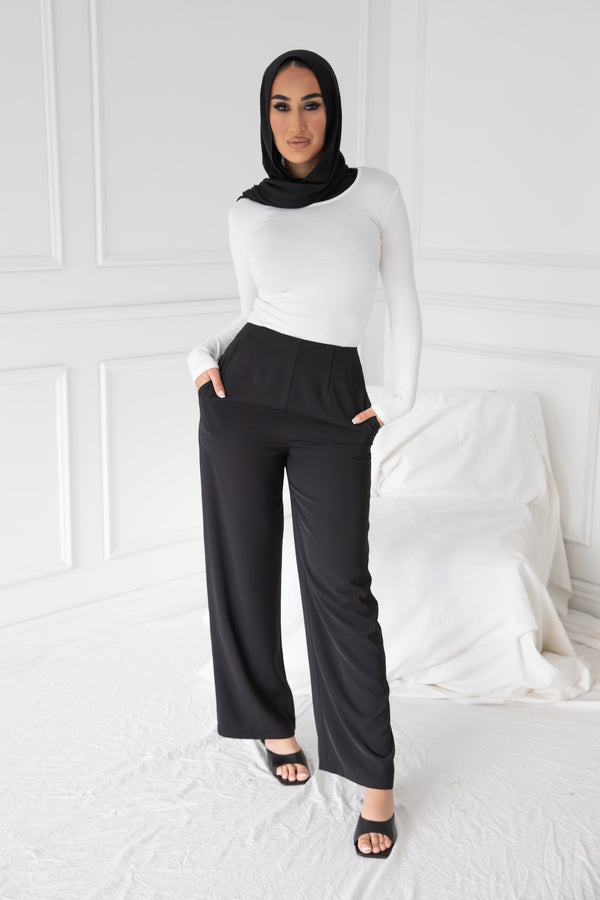 CHANEL HIGH WAISTED PANTS | BLACK