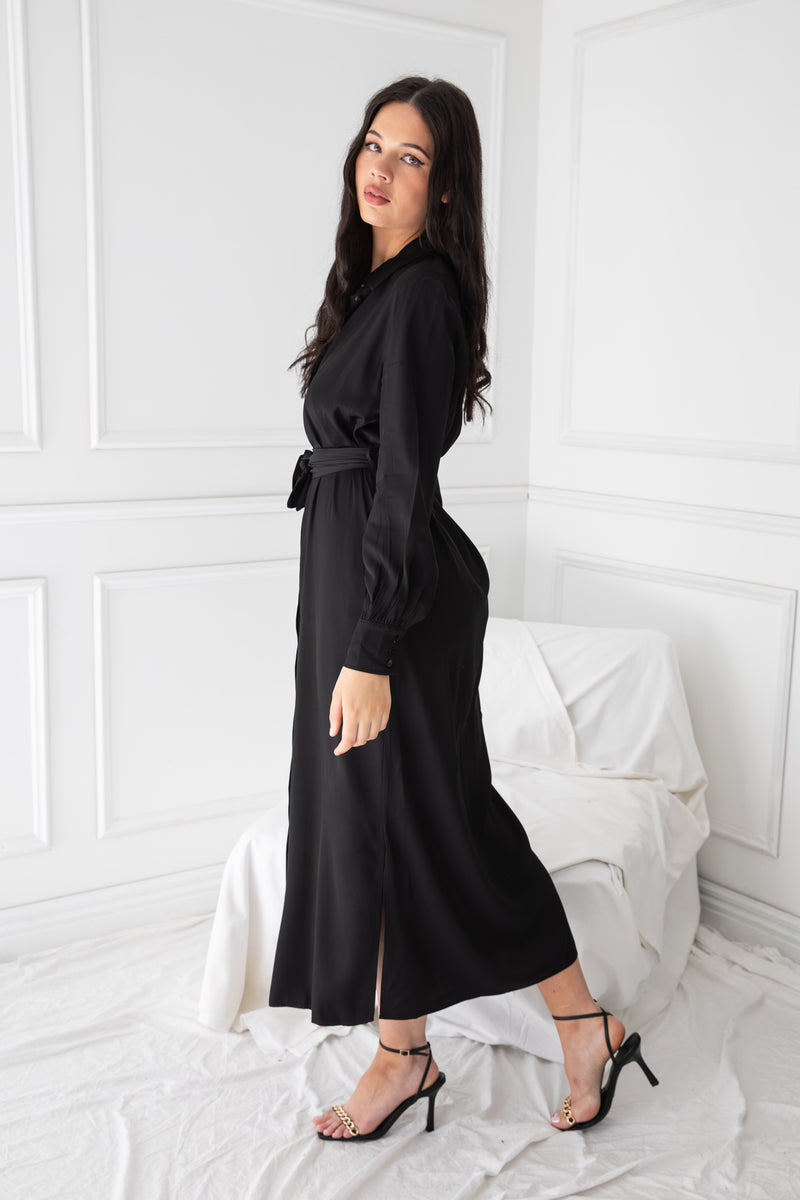 LA RENTA SHIRT DRESS | BLACK