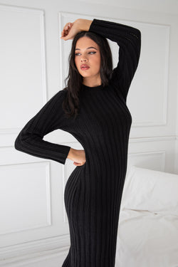 GEM KNIT DRESS | BLACK