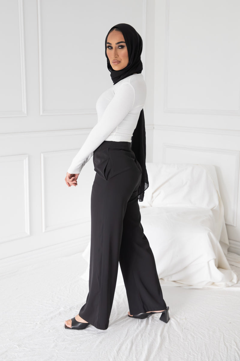 CHANEL HIGH WAISTED PANTS | BLACK