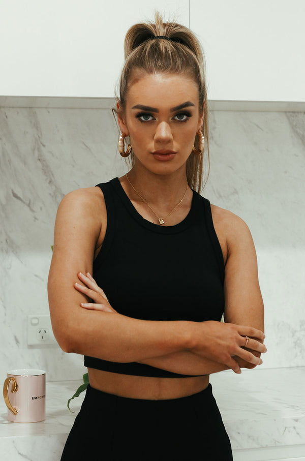 SAINT CROP TOP BLACK