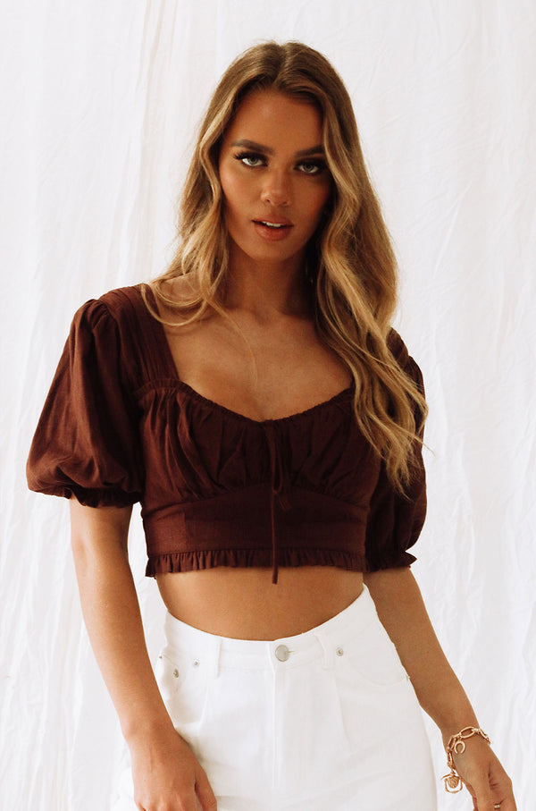 AVIVA CROPPED TOP | BROWN