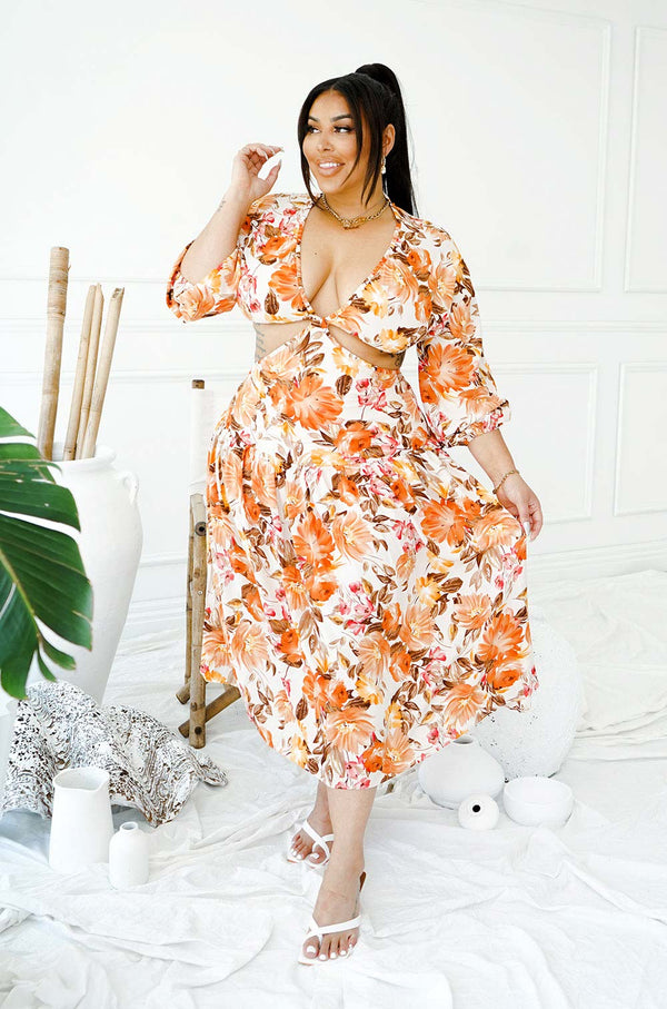 BANBE FLORAL MIDI DRESS