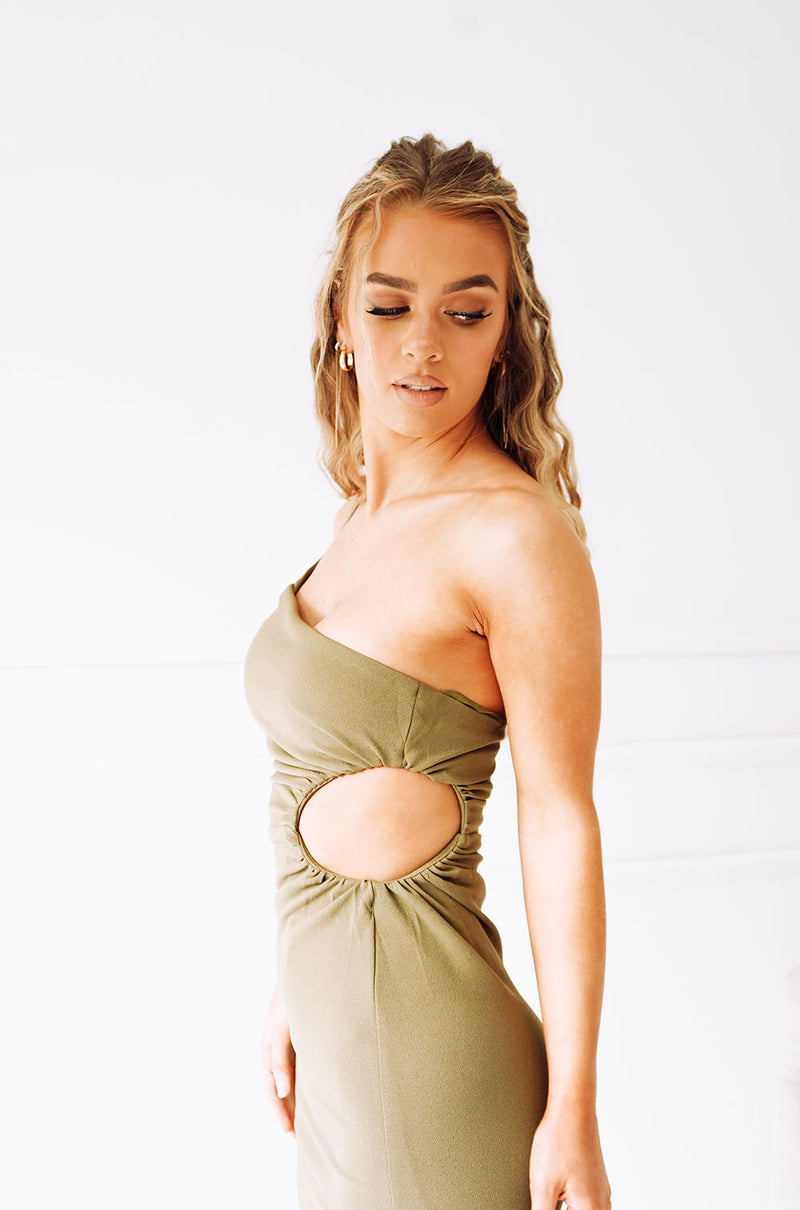 AMORY MIDI DRESS | OLIVE