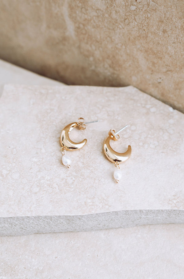Paola Mini Pearl Hoops | GOLD