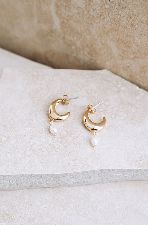 Paola Mini Pearl Hoops | GOLD