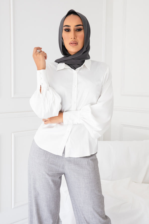 TRESOME SATIN SHIRT | WHITE
