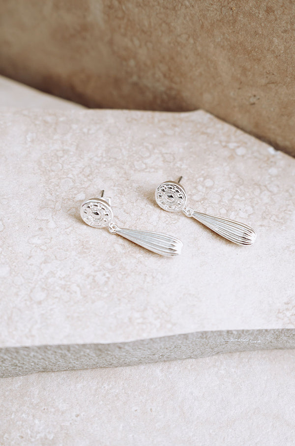 Fiore Drop Earrings - Silver