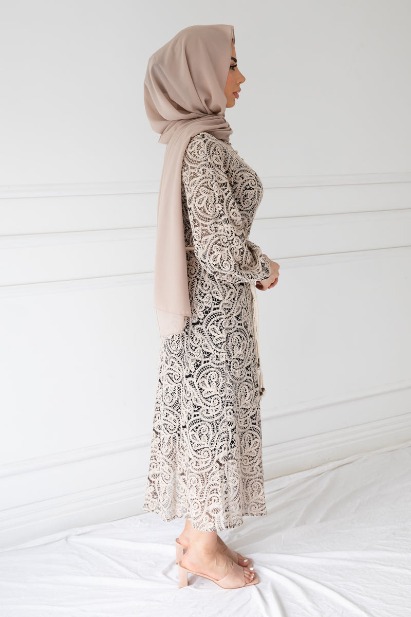 Yvette Lace Dress | Beige