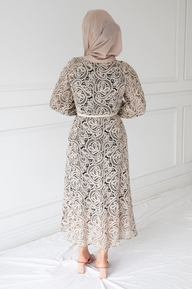 Yvette Lace Dress | Beige