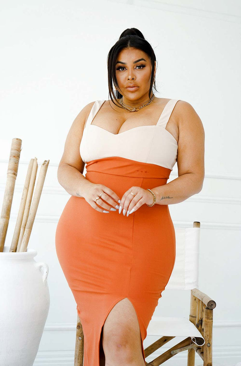 MARISSA MIDI DRESS | ORANGE